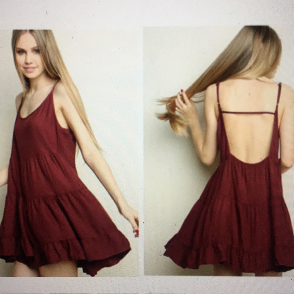 Navy blue dress with open back